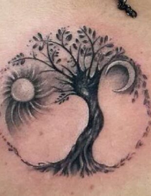 Feminine Unique Tree of Life Tattoo