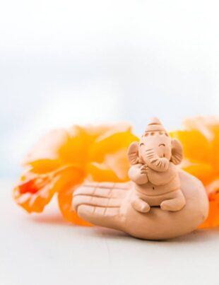 unique artificial flower decoration for ganpati at home