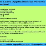 Leave Application for School from Parents
