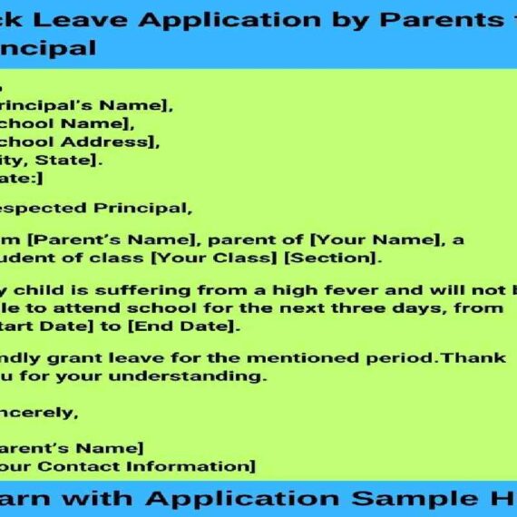 Leave Application for School from Parents